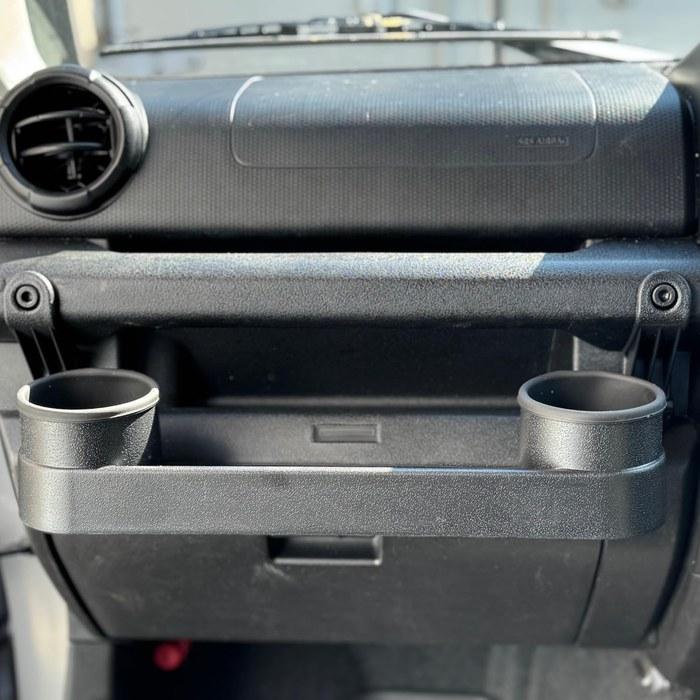 Nakira Jimny JB64 Drink Holder Tray, Passenger Table, Smartphone Stand, Sierra JB74, Nomad JC74, Black