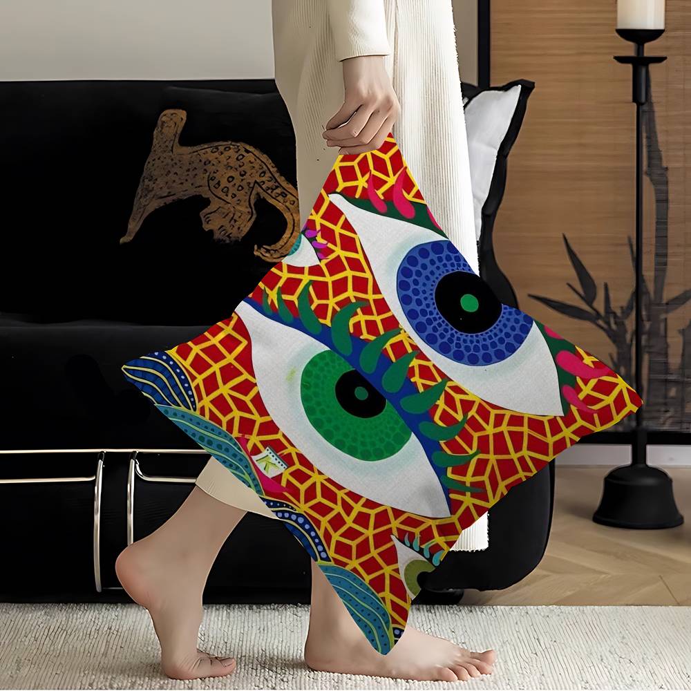 

Yayoi Kusama Pillow Covers Cartoon Sofa Decorative Home Double-sided Printing Short Plush Cute Cushion Cover 12x12Inch