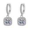 New Exquisite Square Bag Earrings, Ear Buckles, European and American Style Jewelry, Full of Diamond Earrings and Earrings.