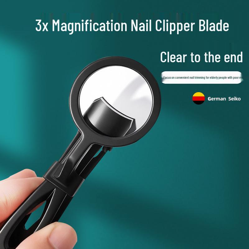 Stainless Steel Magnifying Nail Clippers for Elderly with Hard, Thick Nails - Large Size