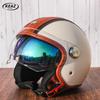 Helmet Ladies Men's Vintage Leather Helmet Motorcycle Helmet Electric Car Half Helmet Double Visor Casco Para Motos