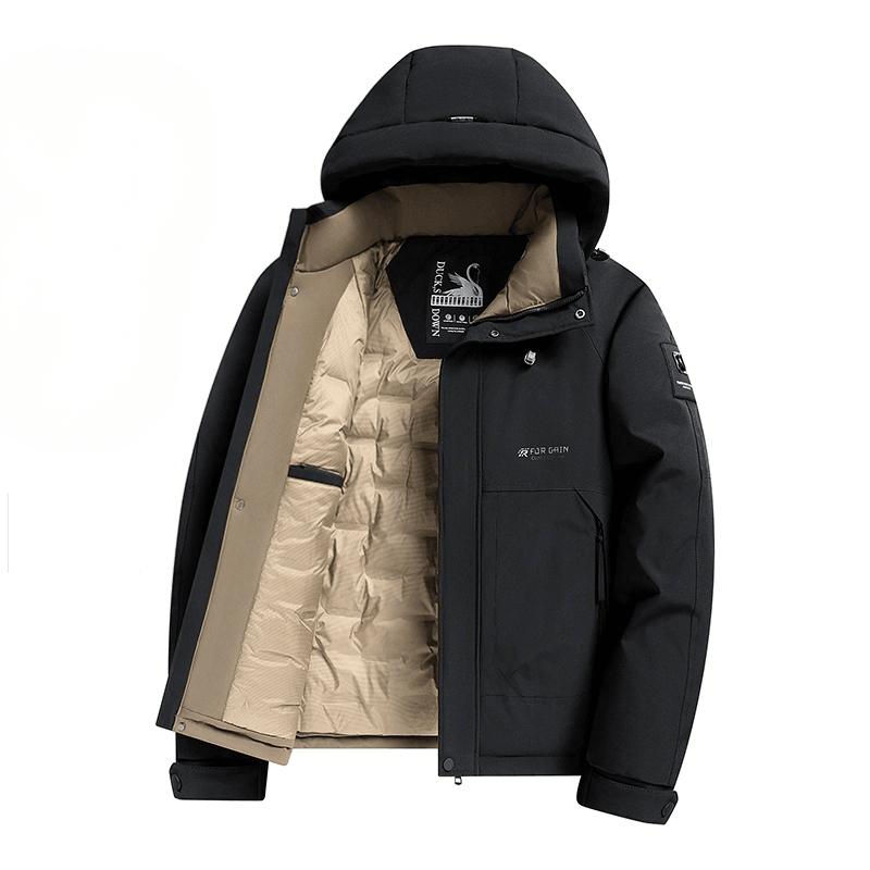 Hooded White Duck Down Jacket  Winter Thick Warm Simple Coat Mens Outdoor Casual Multi Color Sizes Available