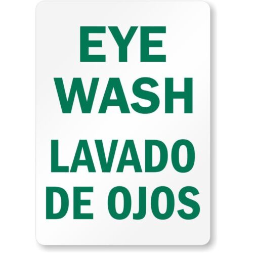 Bilingual Eye Wash Aluminum Weatherproof SignAluminum 20x30cm(7.8x11.8inch)