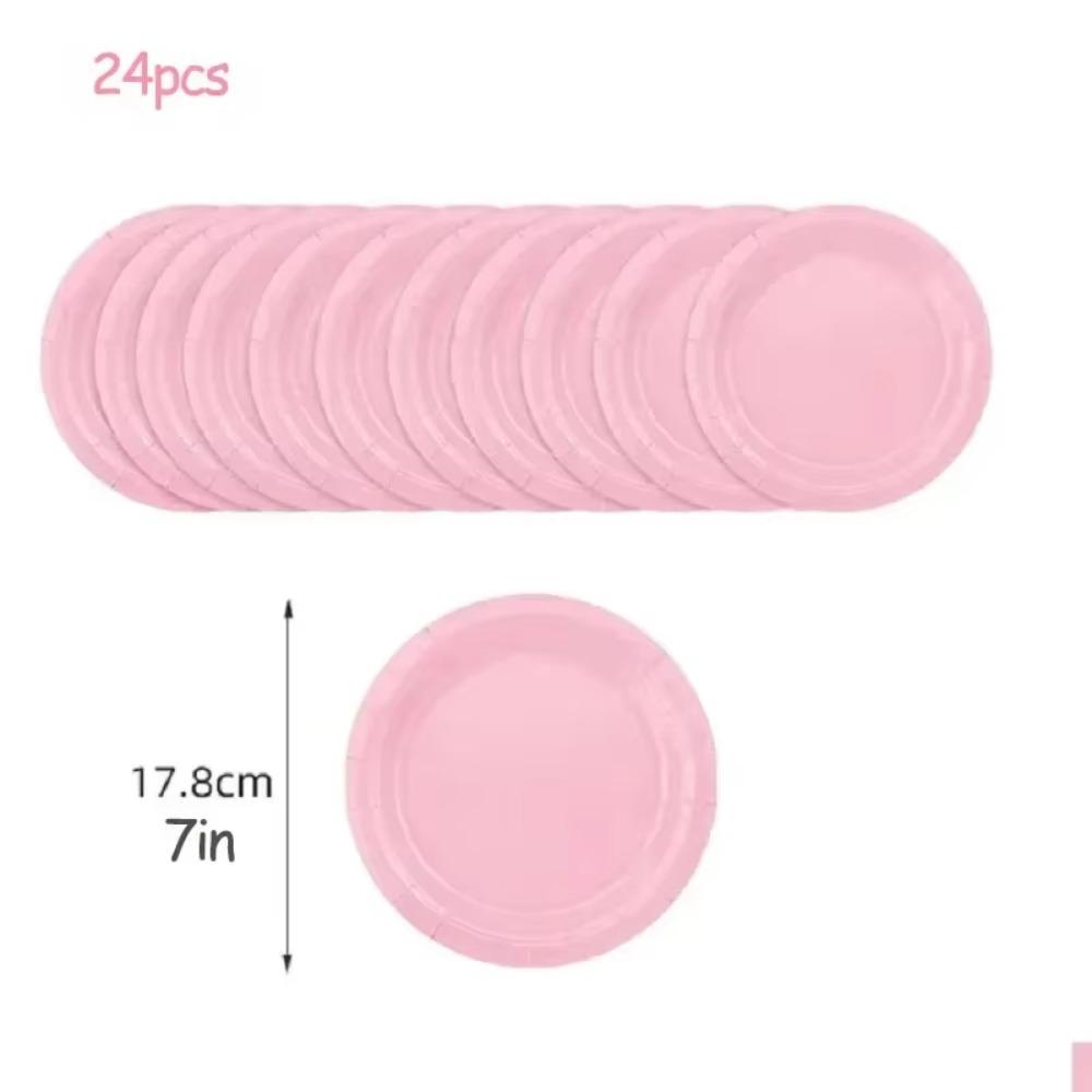 Light Pink Party Supplies Disposable Dinnerware Set Include Plates and Cups Napkins Tablecloth for Birthday Party Decorations