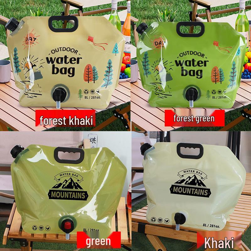 Foldable Large-Capacity Outdoor Water Storage Bag with Faucet