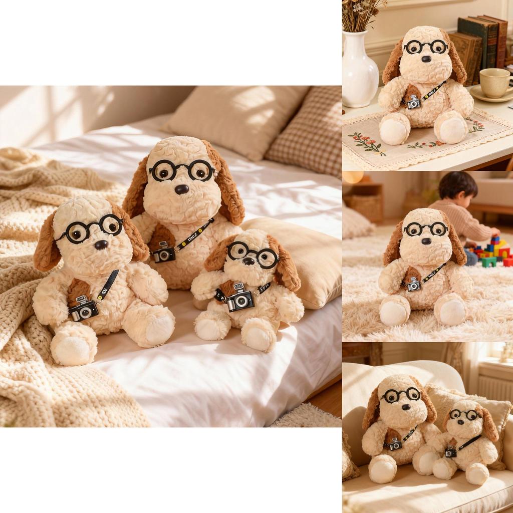 Cute Cartoon Egg Tart Dog Plush Toy With Super Soft Short Pile For Kids And Home Decor