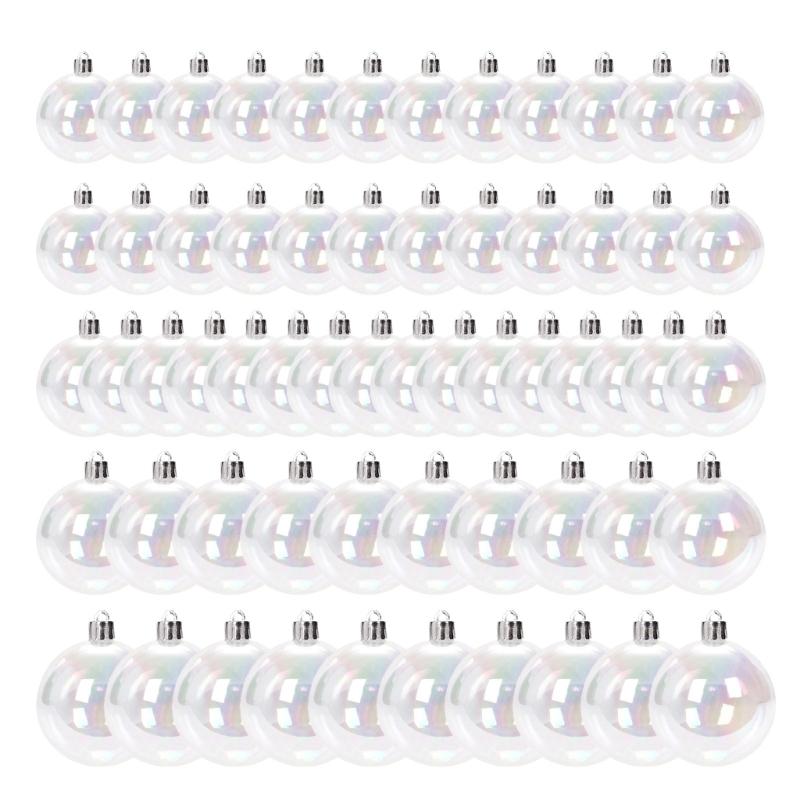 

60PCS Reflective Christmas Ball Hanging Ornament Shatterproof PVC Baubles Decorations For Christmas Tree Decoration