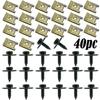 40pcs Chassis Engine Guard Metal Nut/Screw Washers U-Shape Clip For BMW E46 E92 E90 F10 Car Fender Bumper Cross Head Screws