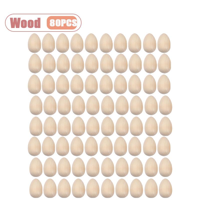 DIY Wooden Easter Eggs Realistic Imitation Painting Toys Creative Doodle Art for Kids Role Play Farmhouse Wood Bead Ornaments