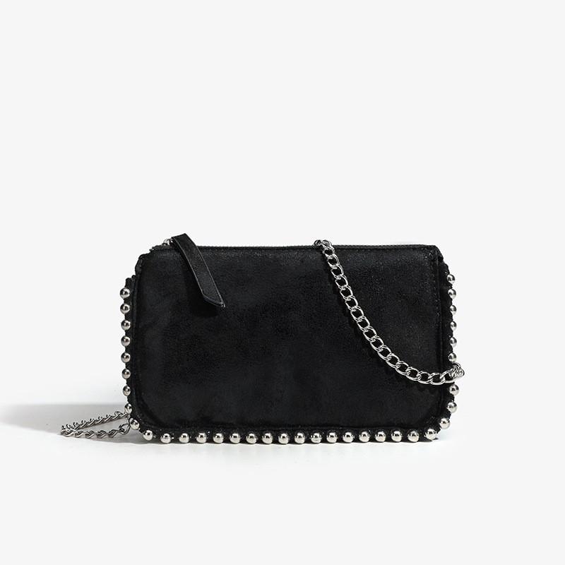 Z Family Cross-border Women's Bag 2025 New Style Chain Small Square Fashionable Rivet Bead Decoration All-match Single-shoulder Cross-section