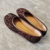 2026 Leopard Pattern Split Toe Women Ballet Flats Spring Summer Casual Soft Soles Walking Lazy Loafers Gilrs Dance Tabi Shoes