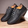 Men's Plus Size Handmade Leather Moccasins - New Spring Fashion Lace-up Casual Shoes