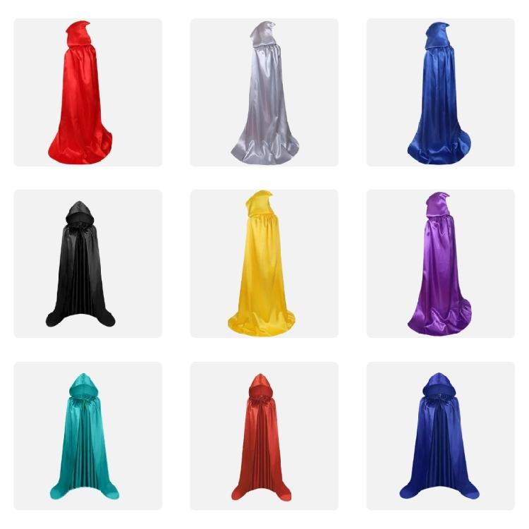 Themed Party Cloak With Adjustable Neck Tied Detail, Lightweight Wizard Hooded Cape For Indoor Outdoor Event