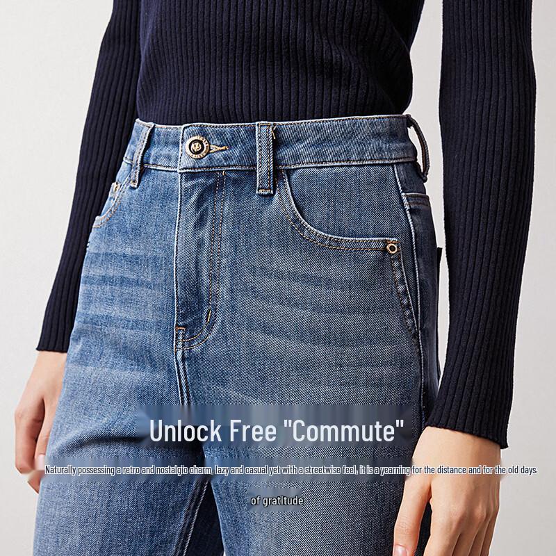 Navigare Women's Cropped Cigarette Denim Jeans