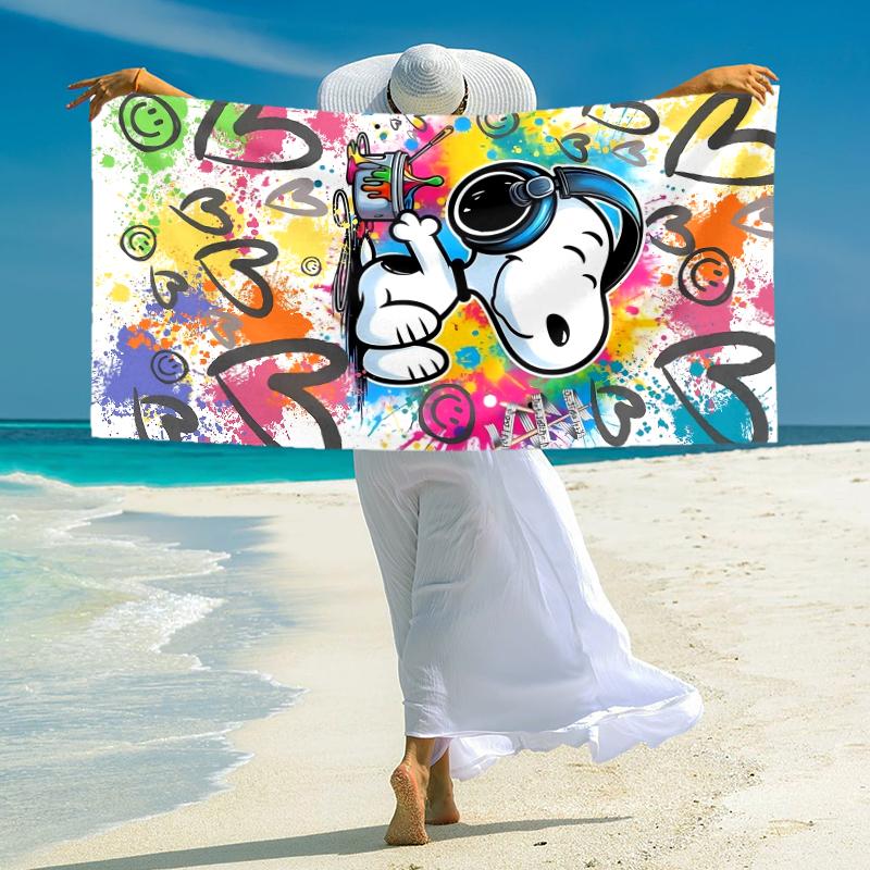 1pc Snoopys Rainy Day Adventure Microfiber Quick Dry Beach Towel Absorbent Soft Oversized Sand Free Towel for Travel Pool Gym Swimming Yoga 20a240