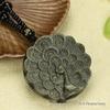 Unisex Gold Obsidian Peacock Pendant Necklace – Elegant Jade Ornament Gift