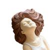 Braunhaariges lockiges Mädchen Header Figur Harzkopf Büste Skulptur für Schlafzimmer Wohnzimmer Heimbüro Schreibtisch Regal Dekoration