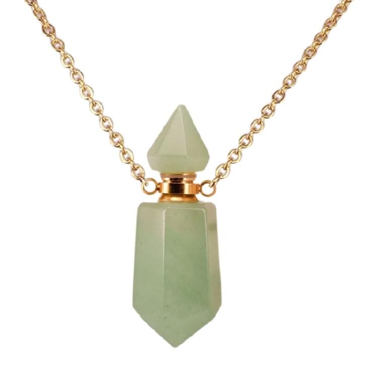 Einzigartiger Kristall Parfümflakon Halskettenanhänger Verstellbare Länge Schlüsselbeinkette Edelstahl Kabelkette Damen Choker