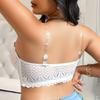 Women's Small Breast Bra with Lace Gathered Breasts and Underwire Front Buckle Anti-sagging Strapless and Beautiful Back