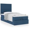 Ottoman Bed with Mattress Blue 80x200 Cm Fabric