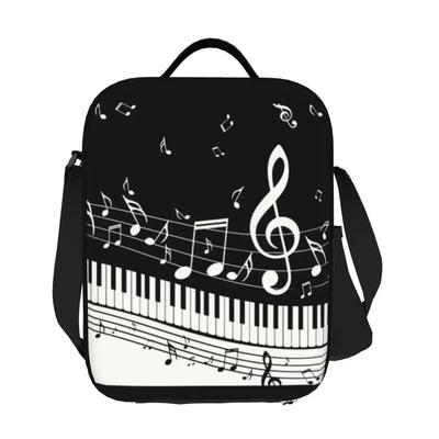 Fashion Piano And Music Note Insulated Lunch Bag