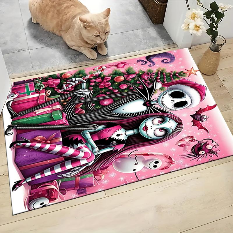 1Pc Christmas Nightmare Before Christmas Carpet Rug Soft Washable Antislip Home Living Room Sofa Mats Personalized Christmas Rug