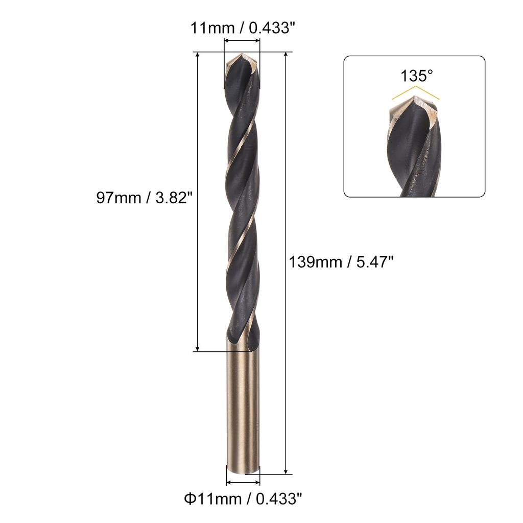2pcs High Speed Steel Twist Jobber Drill Bit 7/8/9/10/11/12/13mm Titanium Nitride Coated M2 for Handheld Drills Drilling Machine