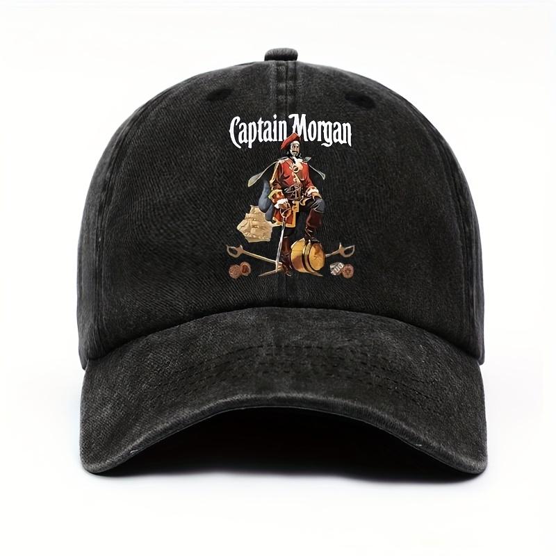 

Vintage Captain Morgan Pirate Baseball Cap Black Lightweight PolyesterAppropriate for Any Season One Size