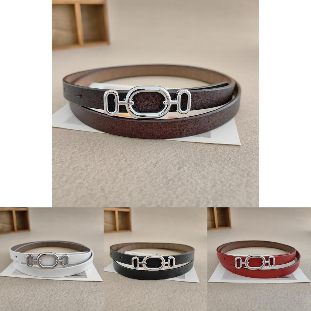 Genuine Twolayer Leather Belt For Women With Metal Buckle Suitable For Shirts And Skirts