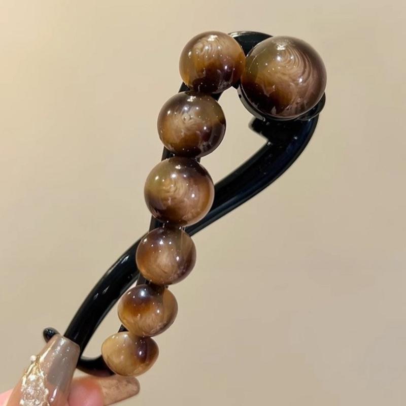 2024 Retro Gradient Twist Bead Hair Clip - Elegant Women's Updo Accessory