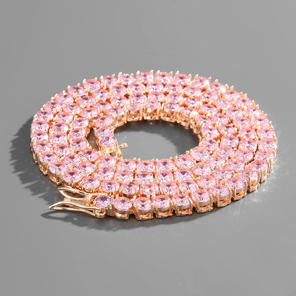 European & American Hip Hop Zircon Cuban Tennis Necklace - High-End Versatile Jewelry