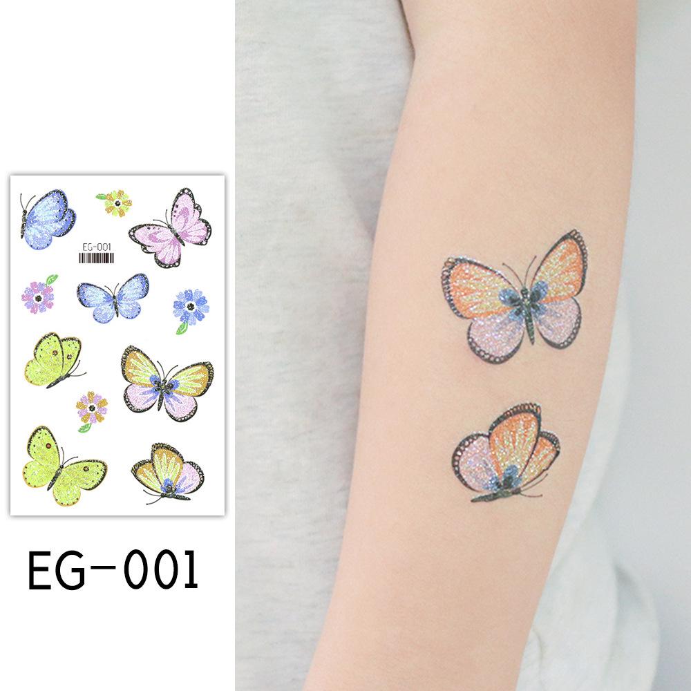 Ruikalong Cartoon Mermaid & Butterfly Glitter Tattoo Stickers for Children