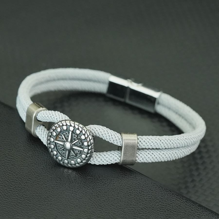 

Noter Retro Navigation Compass Bracelet For Men 5 Colors Grade A 4mm Silk Rope Braclet Bangle Cool Riding Hand Accessories Joias