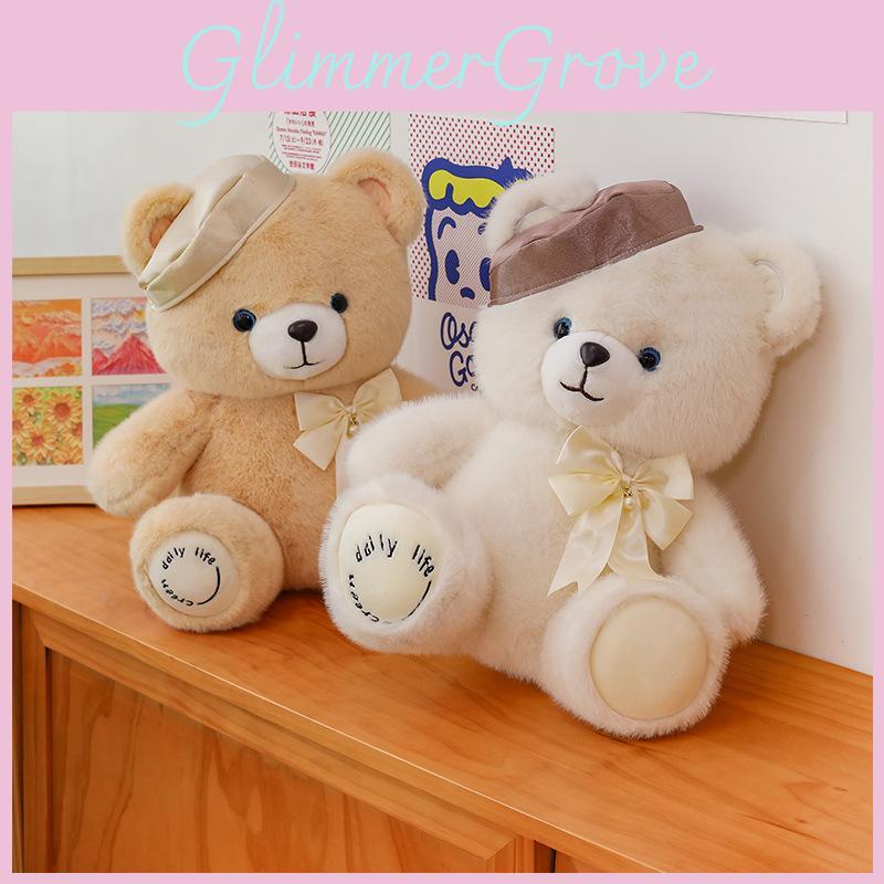 Bear Beret Hat Plush Toy Cute Cartoon Comfortable Girl Birthday Gift Holiday