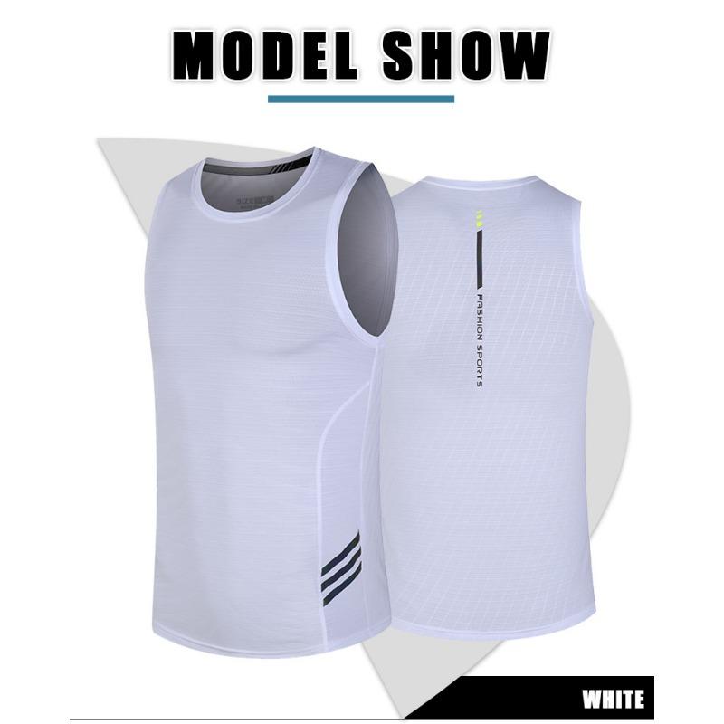 Camiseta sin mangas para correr para hombre Ropa de fitness Camisetas Tops Hombre Deportes Primera capa Camiseta interior Chaleco de hielo Sudadera Camisetas de gimnasio Camiseta sin mangas Maratón