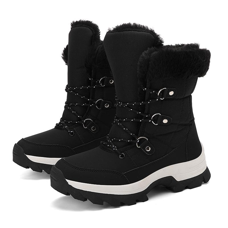 

Женские зимние ботинки с высоким голенищем 36-42 размера, больших размеров, для улицы, противоскользящие, водонепроницаемые, женские сноубутсы 42