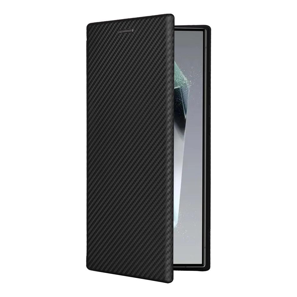 Samsung S24 Ultra Carbon Fiber Flip Leather Phone Case.