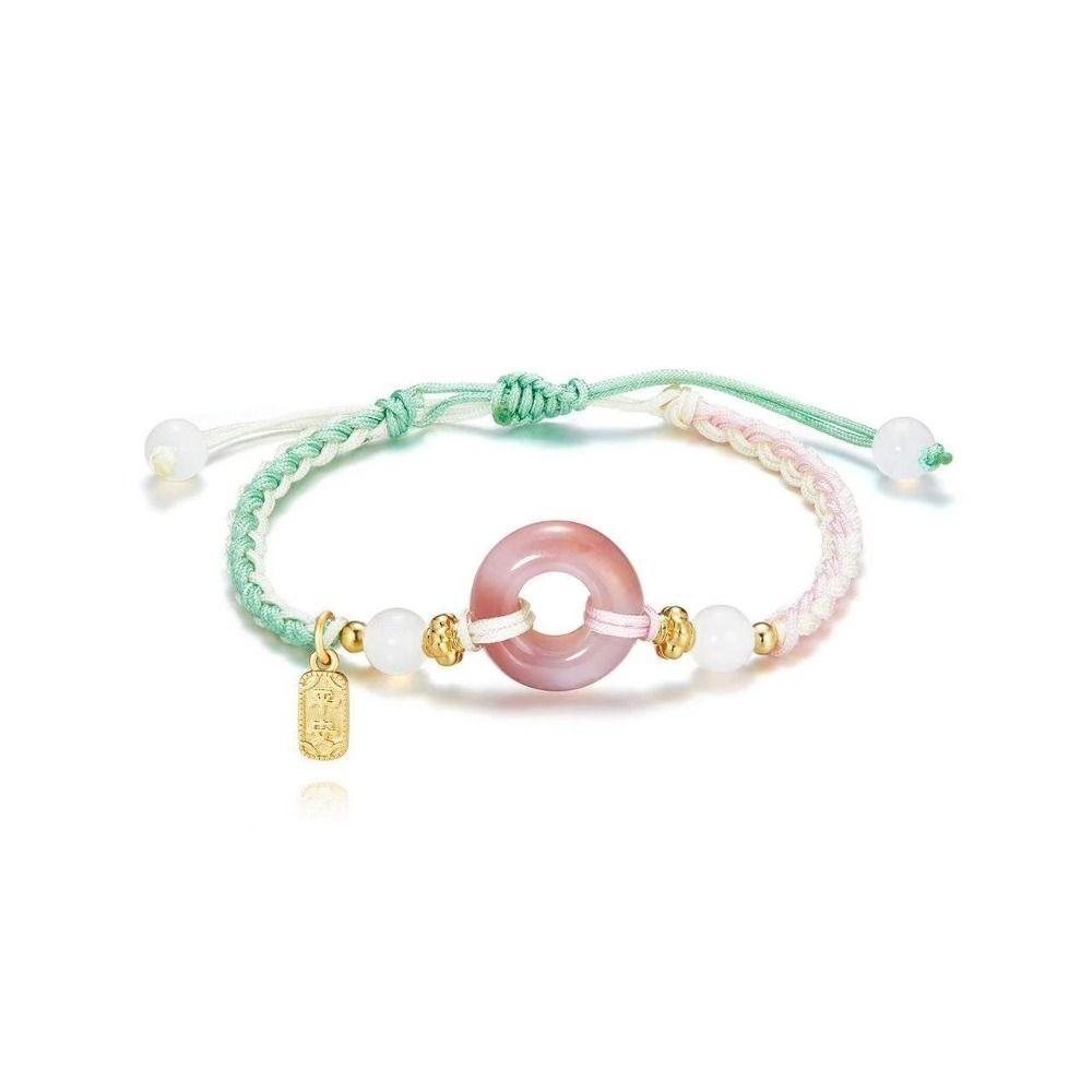 Beaded Ping An Buckle Bracelet Zodiac Year Weave Hand Rope Fashion Couple Bracelet  Lovers