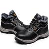 men's casual warm cotton steel toe caps work safety boots worker genuine leather fur safe shoes winter security ankle botas mans