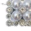 Mobile Phone Holder Telescopic Foldable Self-adhesive Anti-slip Decoration Square Rhinestone Faux Pearl Phone Folding Finger Stand for Desktop