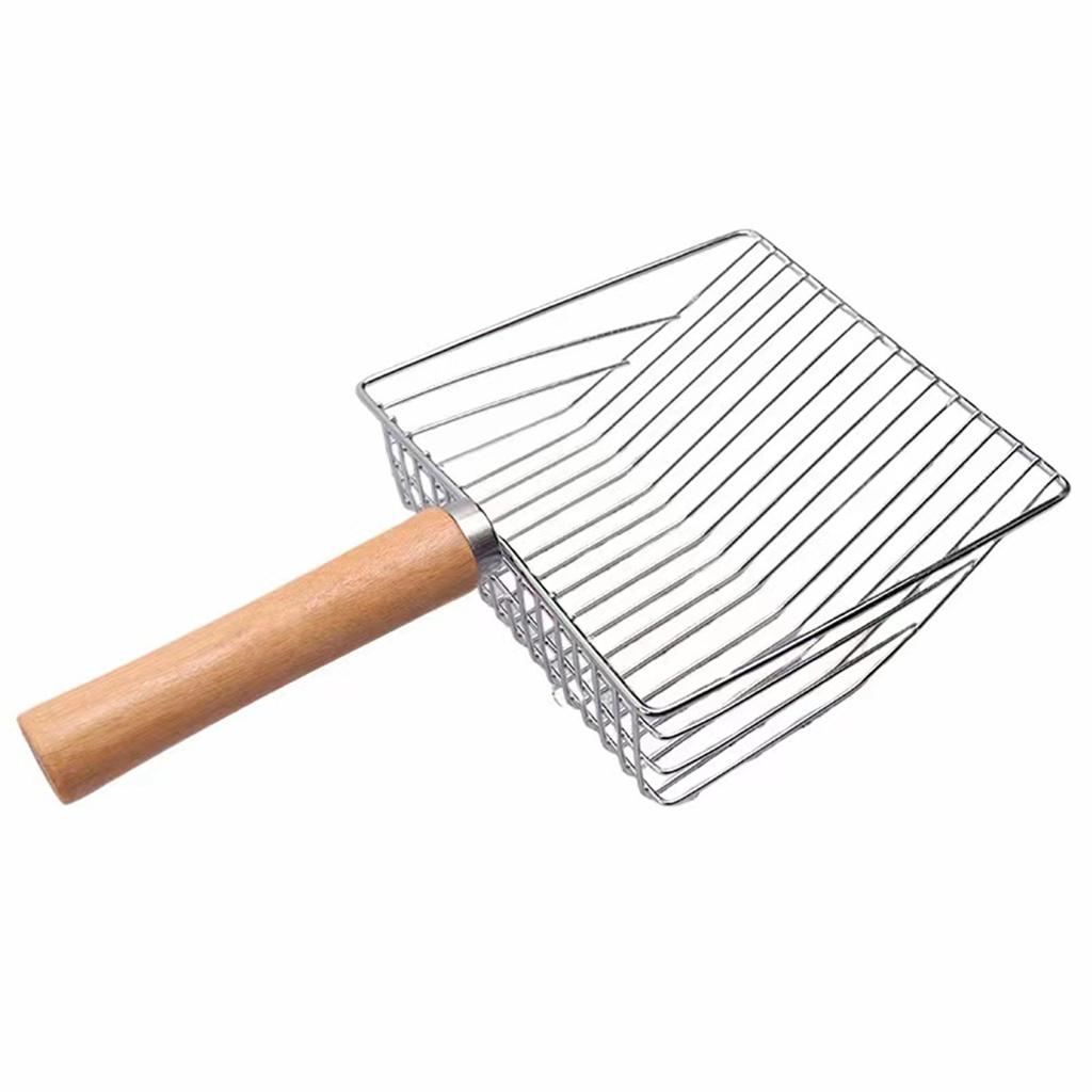 Dung Shovel Pet Cleaning Tool Cat Litter Spoon Stainless Steel Durable Handle