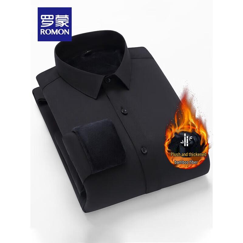 

ROMON Men s Fleece-Lined Bamboo Fiber Long-Sleeve Shirt 40