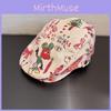 Beret Stylish Doodle With Sun Protection And Airy Fabric For Spring Summer Wear