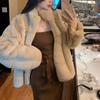 France Elegant Fur Warm Short Coat Women Winter Fleece Vintage Stand Collar Wool Jacket Korean Fashion Designer Clothes 2026 New