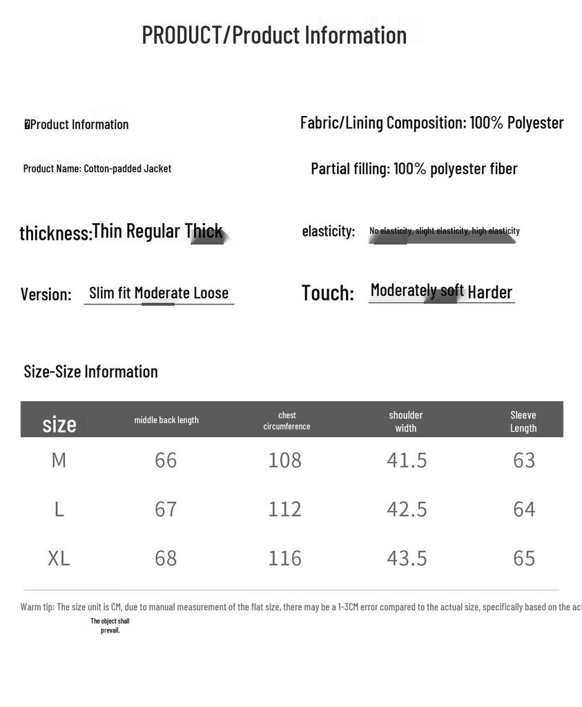 Women's New Chinese Style Disc Buckle Padded Jacket