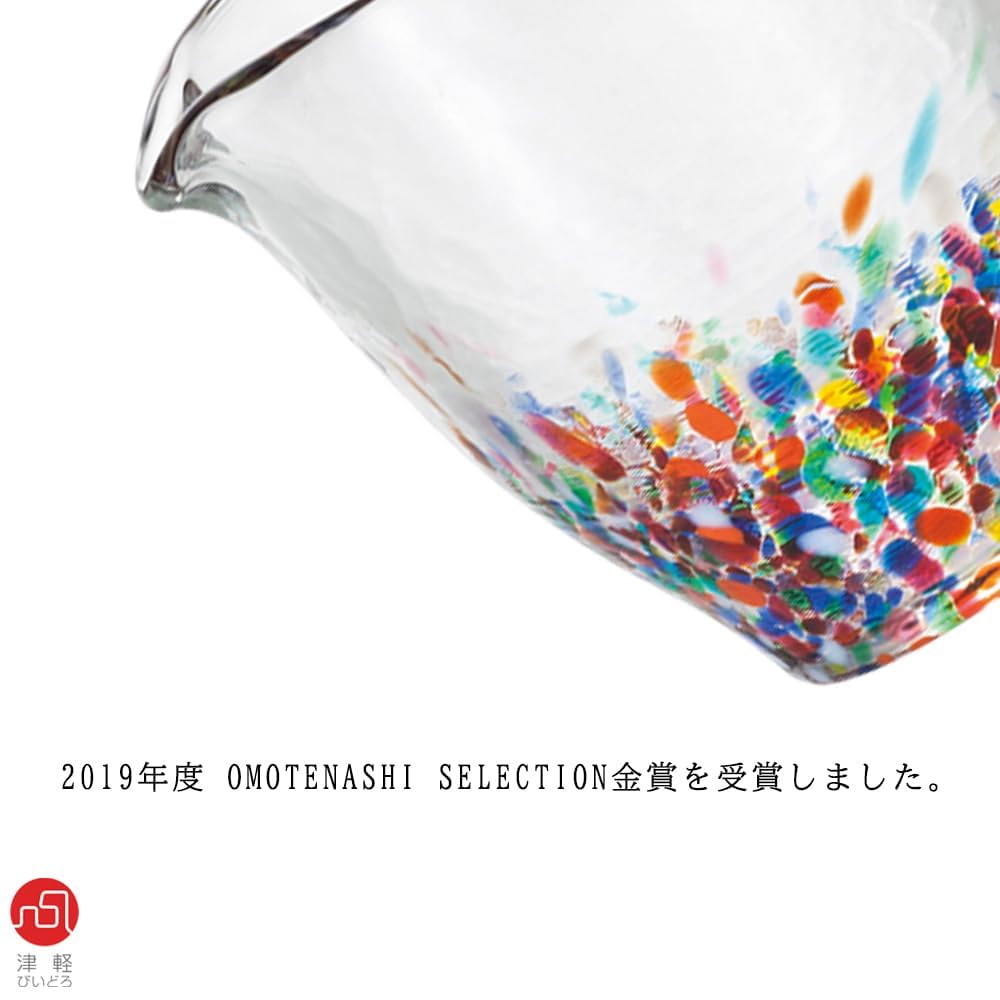 Aderia Biidoro Nebuta Katakuchi Made In Gift Glass Sake Stylish Gift for Housewarming Wedding Small Retirement Birthday Gift (ADERIA) [Tsugaru 250ml,