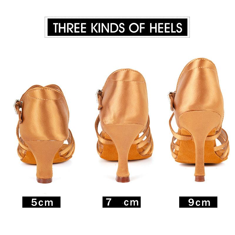 Women's Latin Dance Shoes Ballroom Dance Shoes Silk Satin Salsa Shoes