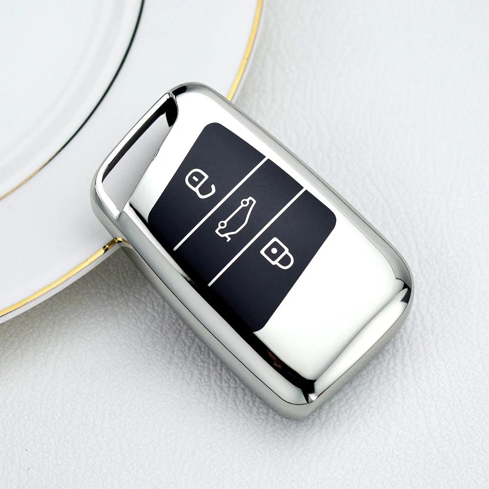 Tpu Smart Car Key Case Cover Key Fob Ring Holder Protect For Vw Passat B8 Jetta Skoda Superb Kodiaq