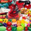 Kids Toys Pretend Play Red Kitchen Toys Simulation Food Cooking Girl's Boys Educational Play House Interactive Toys for Children