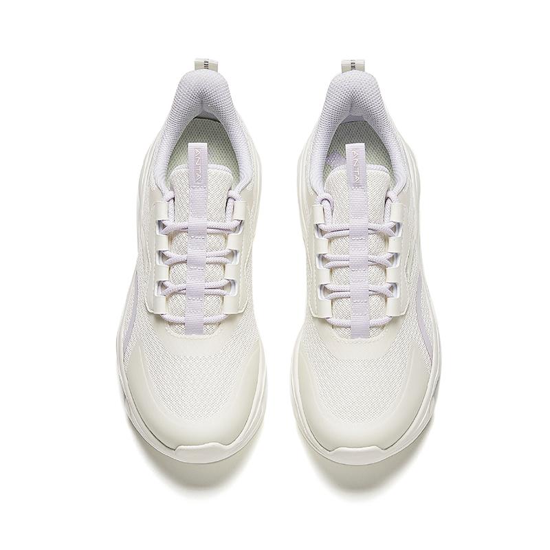 Anta Comfortable Versatile Non-Slip Wear-Resistant Low-Top Casual Running Shoes Women sneaker White Purple 922235573-4